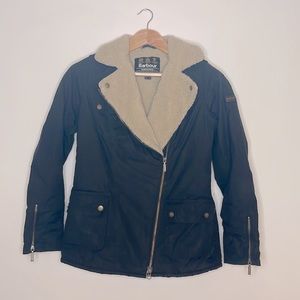 Barbour International Wax Jacket Fleece Lined Black